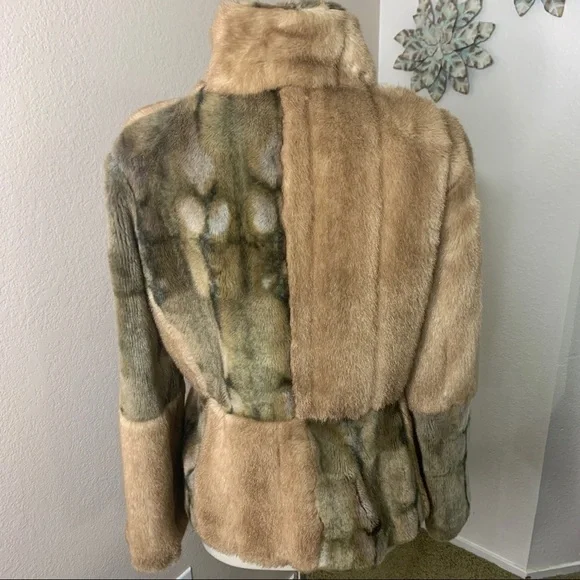 Sandro Nounours Faux Patchwork Fur Coat - Picture 3 of 16